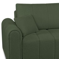 Gerades Schlafsofa GIORGIO 3-Sitzer, khakigrüner Bouclé-Stoff