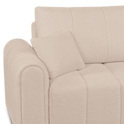 Divano letto GIORGIO 3 posti in tessuto bouclé color tortora