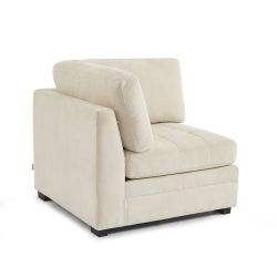 Poltrona angolare BILLIE 1 posto in tessuto ciniglia beige