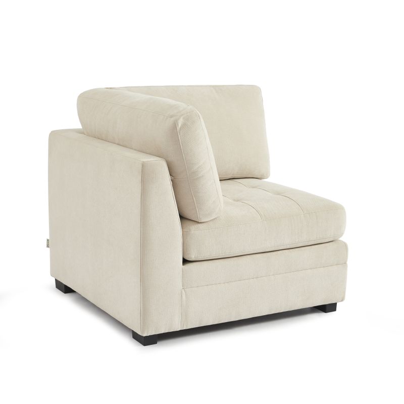 Poltrona angolare BILLIE 1 posto in tessuto ciniglia beige