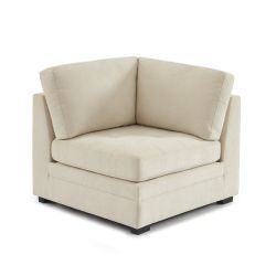 Poltrona angolare BILLIE 1 posto in tessuto ciniglia beige