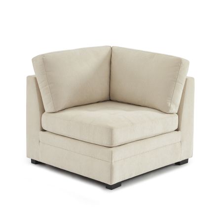 Poltrona angolare BILLIE 1 posto in tessuto ciniglia beige