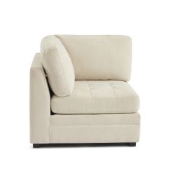 Poltrona angolare BILLIE 1 posto in tessuto ciniglia beige