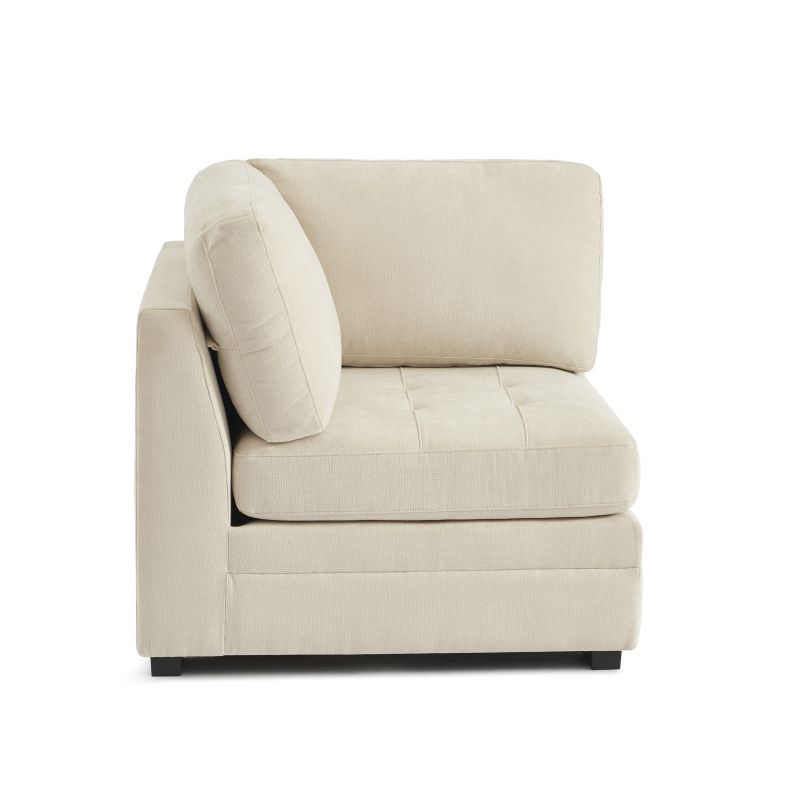 Poltrona angolare BILLIE 1 posto in tessuto ciniglia beige