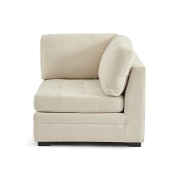 Poltrona angolare BILLIE 1 posto in tessuto ciniglia beige