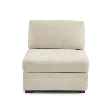 Poltrona BILLIE 1 posto in tessuto ciniglia beige