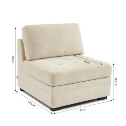 Sessel BILLIE 1-Sitzer, Stoff Chenille beige