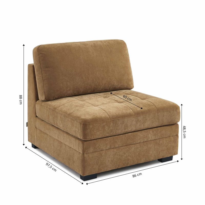 Sessel BILLIE 1-Sitzer, Stoff Chenille Eichhörnchen
