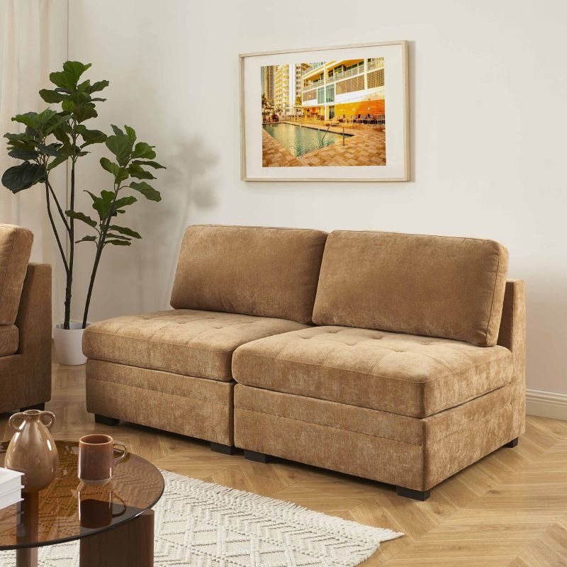 Sessel BILLIE 1-Sitzer, Stoff Chenille Eichhörnchen