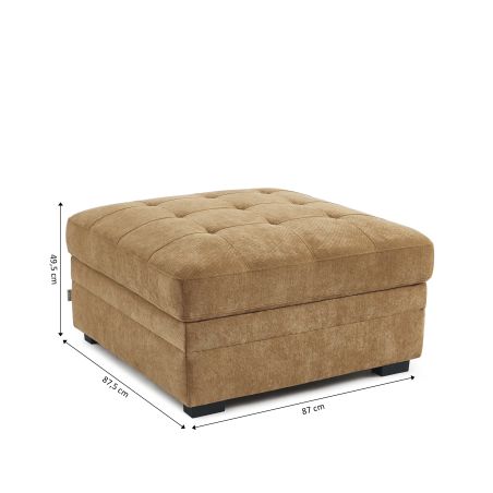 Pouf BILLIE in tessuto ciniglia scoiattolo