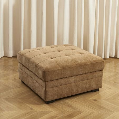 Pouf BILLIE in tessuto ciniglia scoiattolo