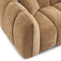 Divano lineare MATILDA 2 posti in tessuto ciniglia terracotta