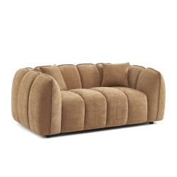 Divano lineare MATILDA 2 posti in tessuto ciniglia terracotta