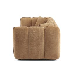 Divano lineare MATILDA 3 posti in tessuto ciniglia terracotta