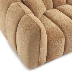Divano lineare MATILDA 3 posti in tessuto ciniglia terracotta