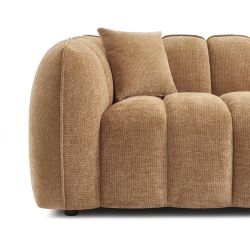 Divano lineare MATILDA 3 posti in tessuto ciniglia terracotta