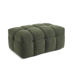 Pouf MOODY tissu lin vert