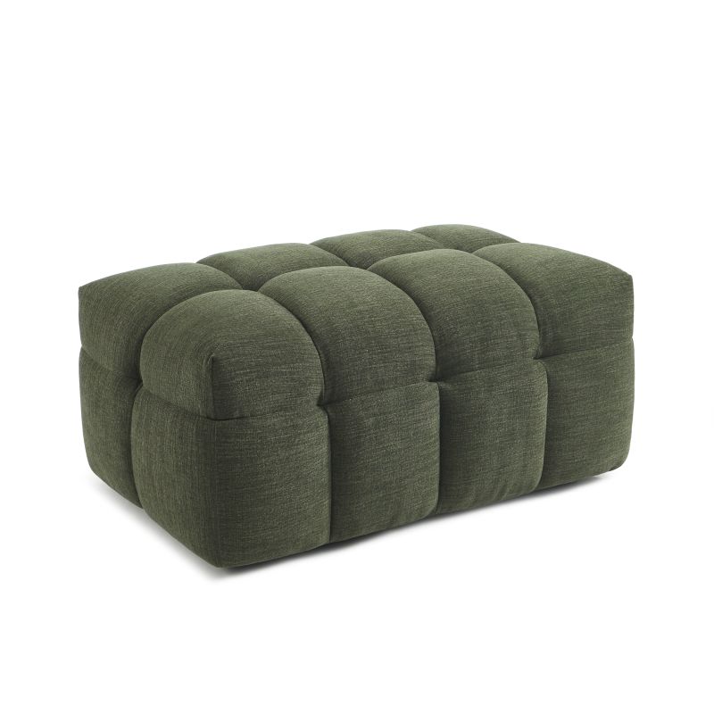Pouf MOODY tissu lin vert