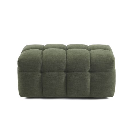 Pouf MOODY in tessuto di lino verde