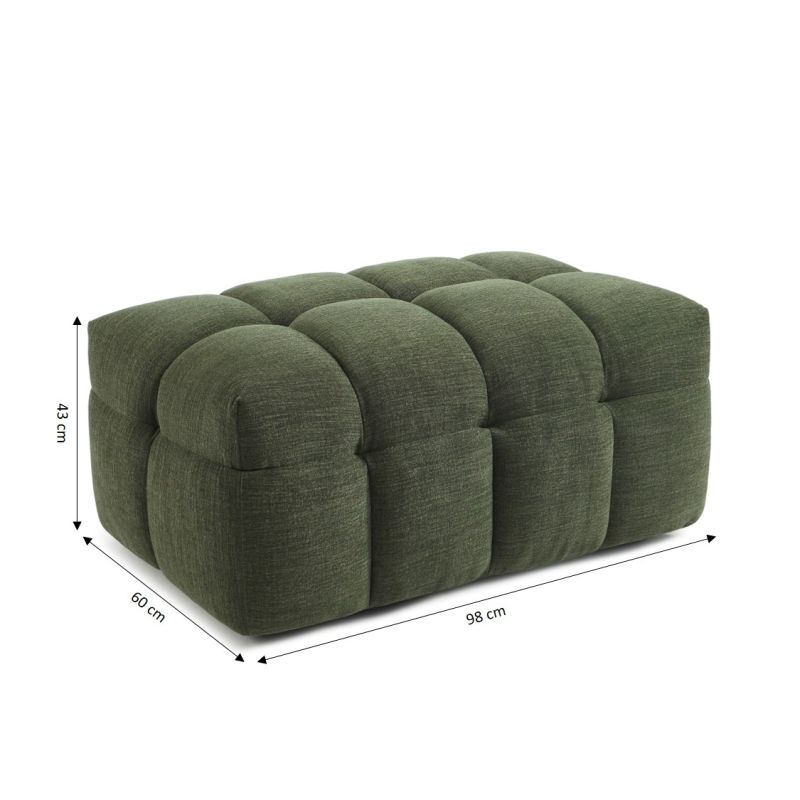 Pouf MOODY tissu lin vert