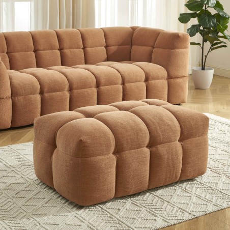 Pouf MOODY in tessuto di lino scoiattolo