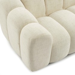 Canapé droit SUNNY 2 places tissu tweed écru