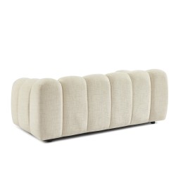 Canapé droit SUNNY 2 places tissu tweed écru