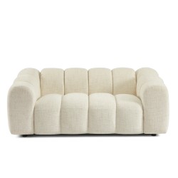 Canapé droit SUNNY 2 places tissu tweed écru