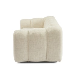 Canapé droit SUNNY 2 places tissu tweed écru