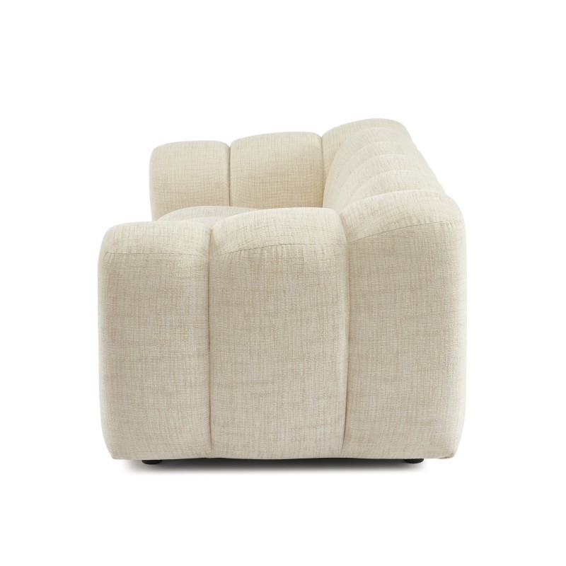 Canapé droit SUNNY 2 places tissu tweed écru