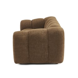 Canapé droit SUNNY 2 places tissu tweed marron