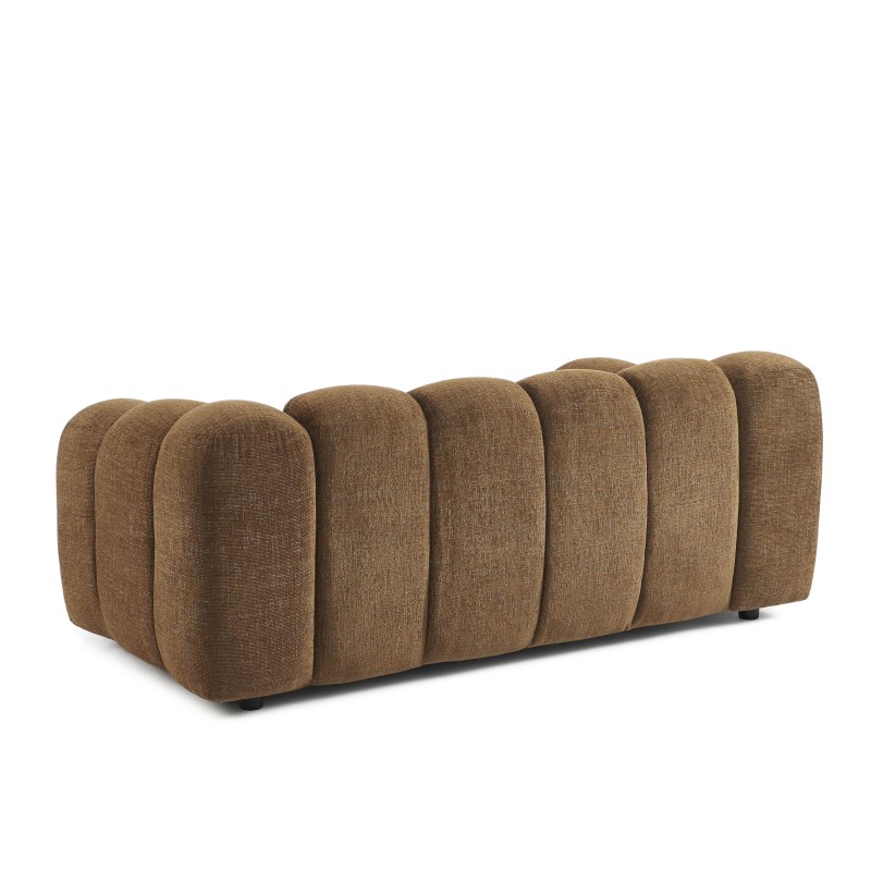 Canapé droit SUNNY 2 places tissu tweed marron