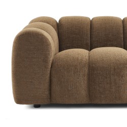 Canapé droit SUNNY 2 places tissu tweed marron