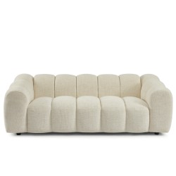 Gerades Sofa SUNNY 3-Sitzer, ecrufarbener Tweedstoff