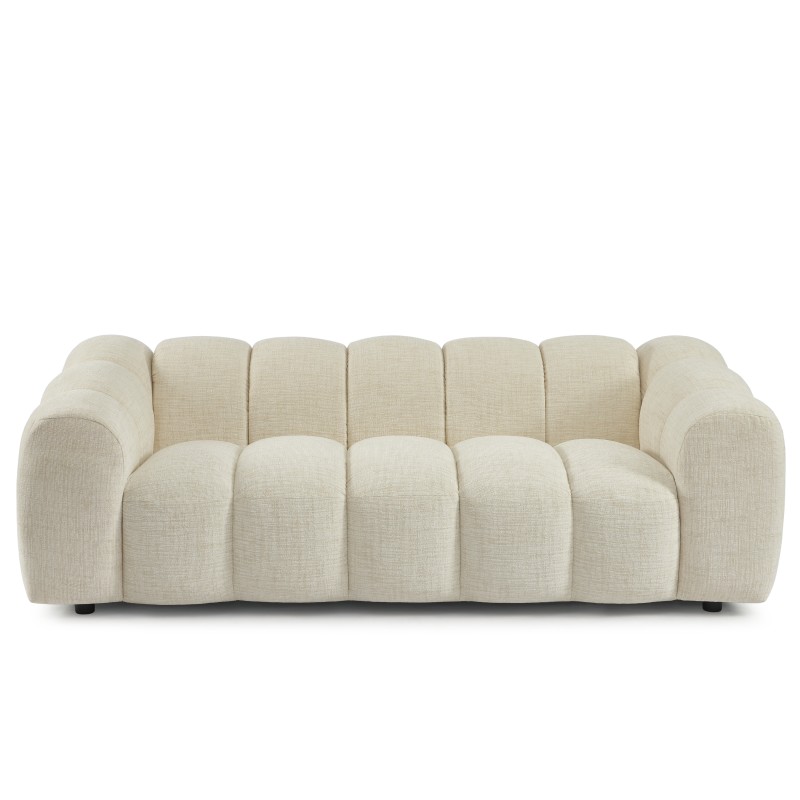 Gerades Sofa SUNNY 3-Sitzer, ecrufarbener Tweedstoff