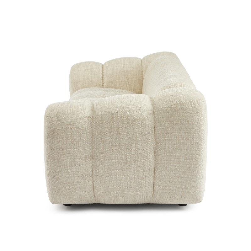 Gerades Sofa SUNNY 3-Sitzer, ecrufarbener Tweedstoff