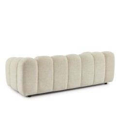 Gerades Sofa SUNNY 3-Sitzer, ecrufarbener Tweedstoff
