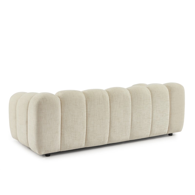 Gerades Sofa SUNNY 3-Sitzer, ecrufarbener Tweedstoff