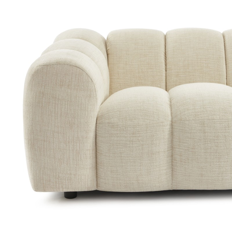 Gerades Sofa SUNNY 3-Sitzer, ecrufarbener Tweedstoff