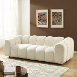 Gerades Sofa SUNNY 3-Sitzer, ecrufarbener Tweedstoff