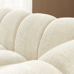Gerades Sofa SUNNY 3-Sitzer, ecrufarbener Tweedstoff