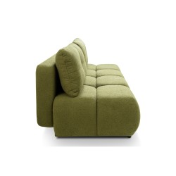 Canapé droit convertible TASCA 3 places tissu bouclette vert olive