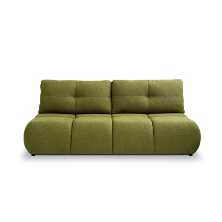 Divano letto TASCA 3 posti in tessuto bouclé verde oliva