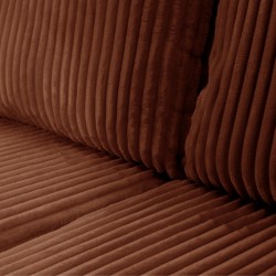 Divano angolare convertibile e reversibile GLORIA 4 posti in velluto a coste terracotta