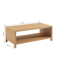 Table basse UTICA effet chêne