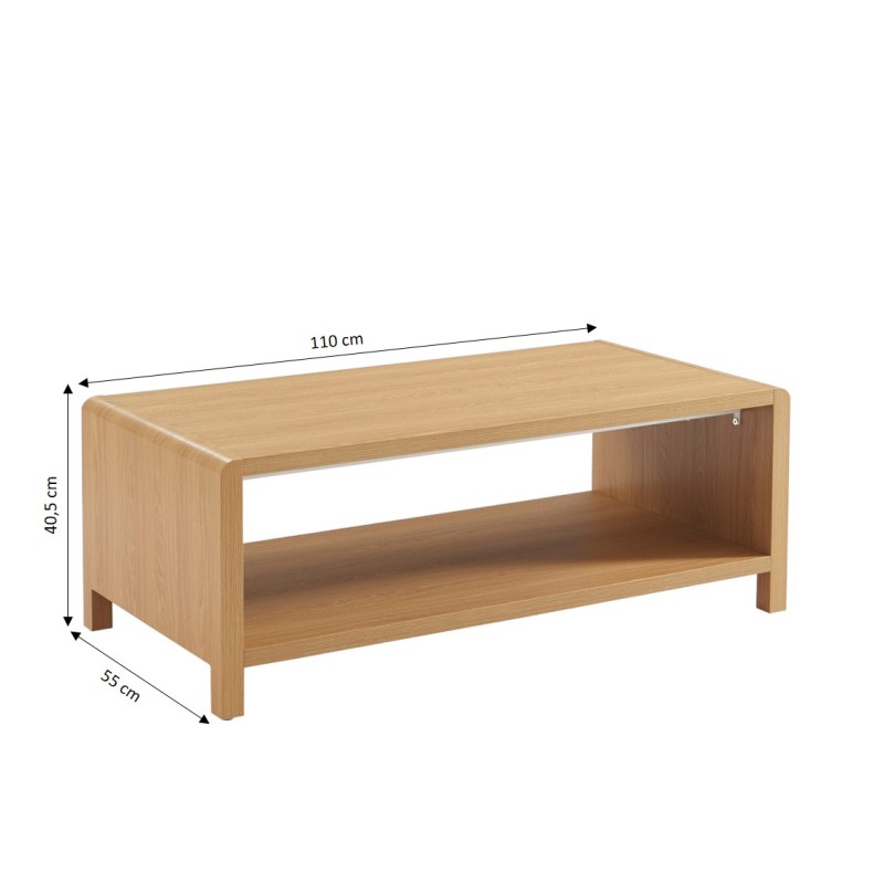 Table basse UTICA effet chêne