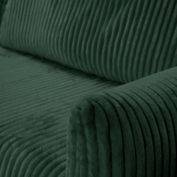 Divano angolare convertibile e reversibile GLORIA 4 posti in velluto a coste verde kaki