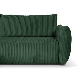 Divano angolare convertibile e reversibile GLORIA 4 posti in velluto a coste verde kaki