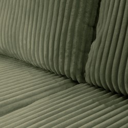 Umbaubares und wendbares Ecksofa GLORIA 4-Sitzer, grün salbeifarbener Cord