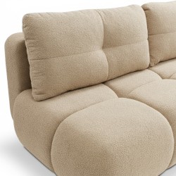 Divano letto TASCA 3 posti in tessuto bouclé color tortora